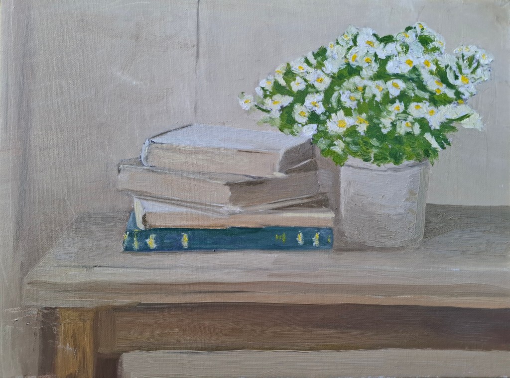 ‘Still life of Flowers & Books’2025